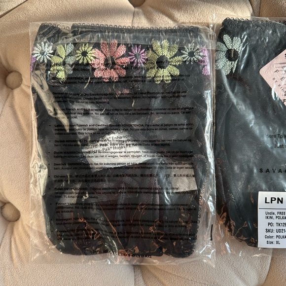 Savage X Fenty Polka Dot Floral Free Spirit Embroidery High Leg Bikini Panty - Picture 12 of 14